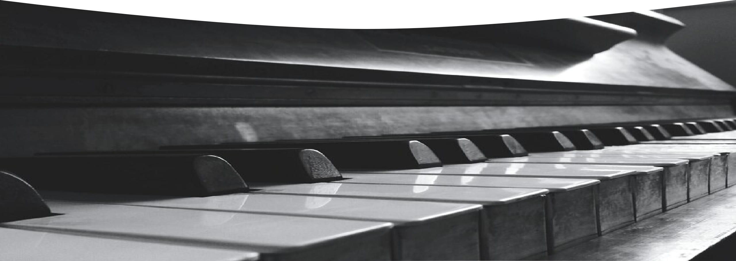 piano keyboard closeup in black in white